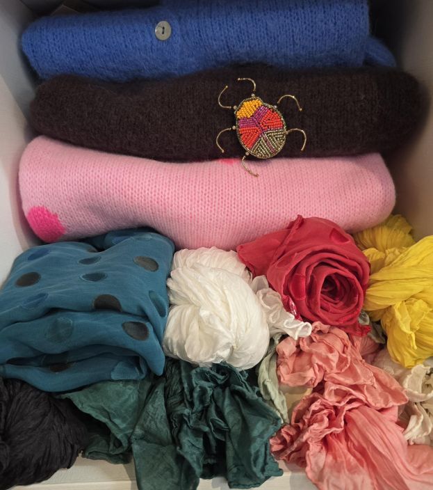 Erfurt koriste ötökkä hakaneulalla, käsityötä Oranssi/Keltainen kuvio kuoriainen tuotekuva 4