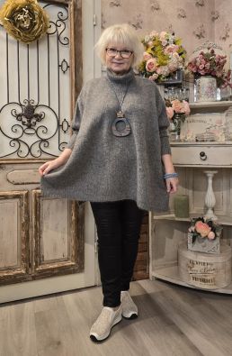 NOEN NOEN neule 83664 Harmaa todella mukava ylisuuri neule, pitää sinut lämpimänä