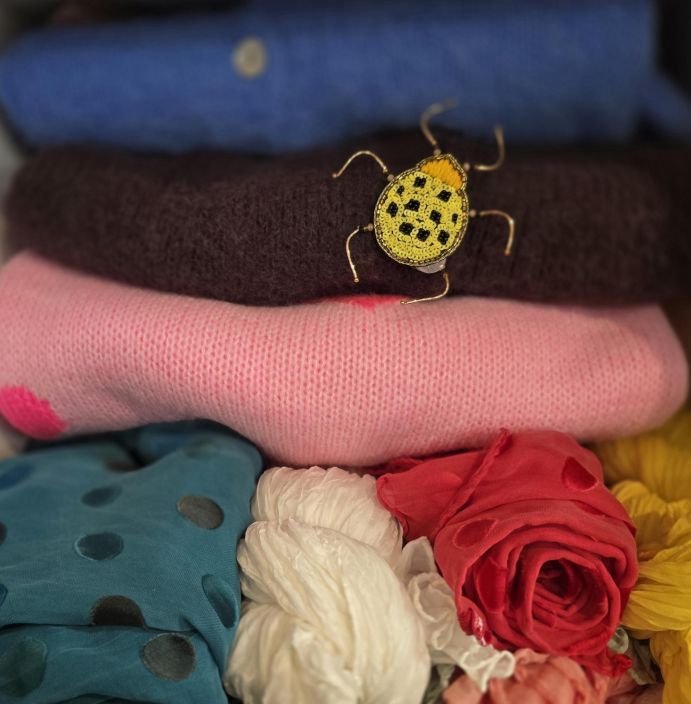 Erfurt koriste ötökkä hakaneulalla, käsityötä Vihreä/Mustatäplä kuoriainen tuotekuva 4