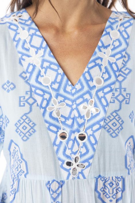 Escape pitkä mekko 40139 Carla Blue sininen ihana pitkä mekko koristeilla tuotekuva 2