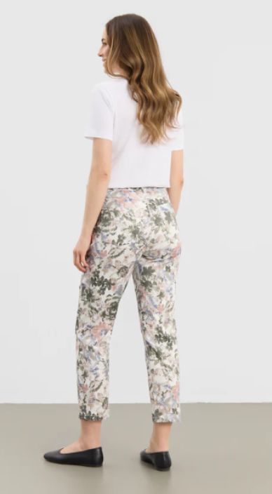 Laurie housut Hannah Khaki Watercolour vesivärikuosi Regular mitoitus, extra short / lyhyt tuotekuva 1