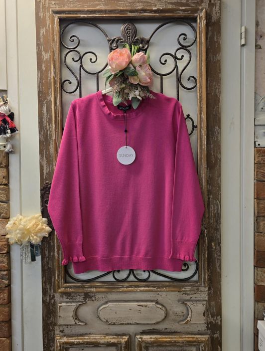 SUNDAY neule 6743 Pinkki ihanan pehmea, mukava neule Kauniissa pinkin savyssa kudottu SUNDAY neule joka omaa myos