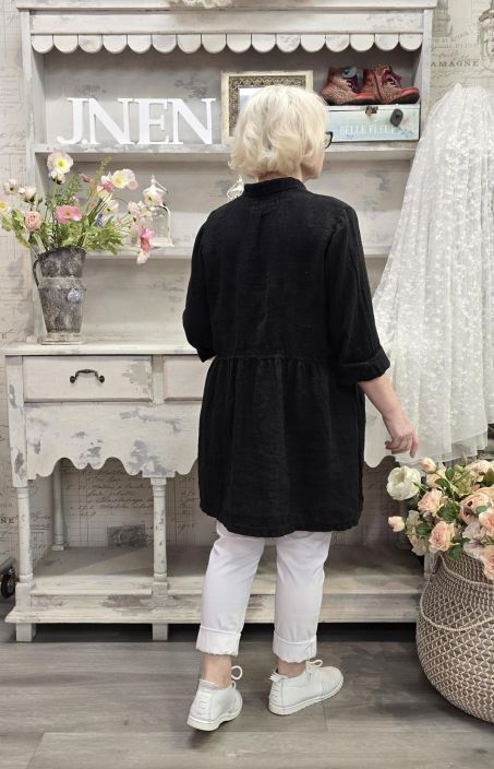 Grizas pellavatunika 52762 Musta tyylikäs ja romanttinen malli tuotekuva 4 Grizas pellavatunika 52762 Musta tyylikäs ja romanttinen malli tuotekuva 4