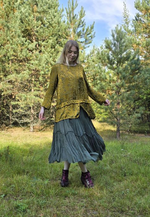 Grizas tunika 52518 (281) syksyinen vihreä kaunis paitamainen malli tuotekuva 1