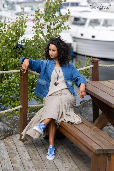 Boheme hame B13192 Sand/hiekka pehmeä vuorellinen, monikäyttöinen puuvilla hame tuotekuva 1