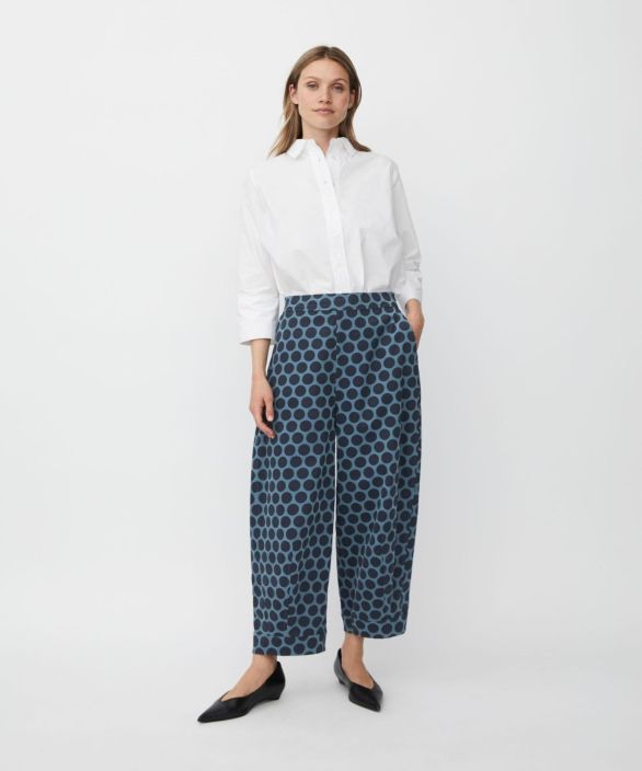 MASAI vakosametti täplä housut Pyrella Navy Blazer leveät mukavat housut tuotekuva 1