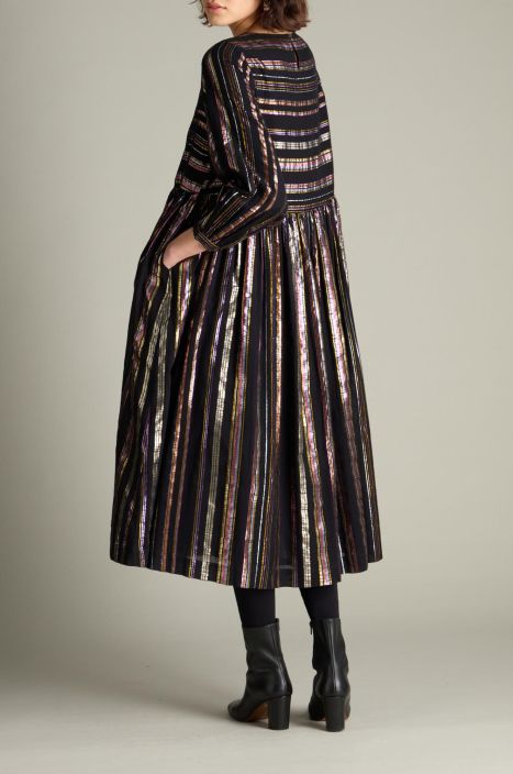 Sahara mekko GRD6626 Musta/Lurex Multi stripe tyylikkäät moniväriset raidat tuotekuva 2