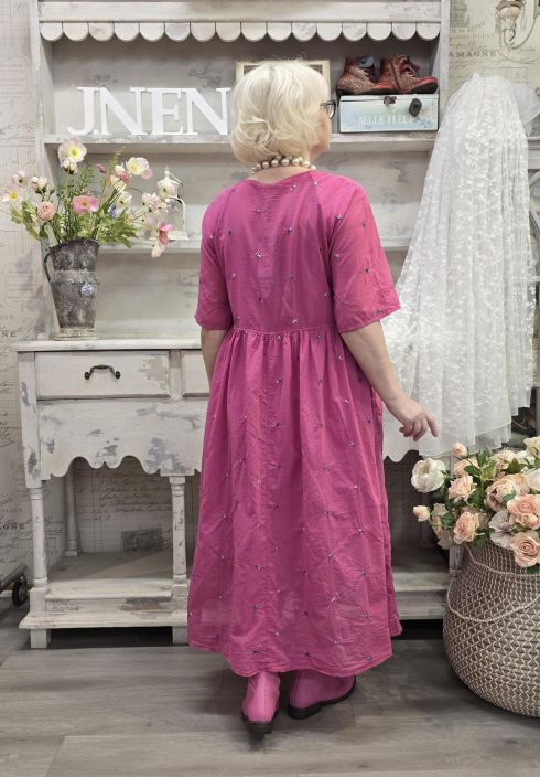 Grizas mekko 91879 Pinkki puuvilla ihanat pienet päälle ommellut kukat tuotekuva 4 Grizas mekko 91879 Pinkki puuvilla ihanat pienet päälle ommellut kukat tuotekuva 4