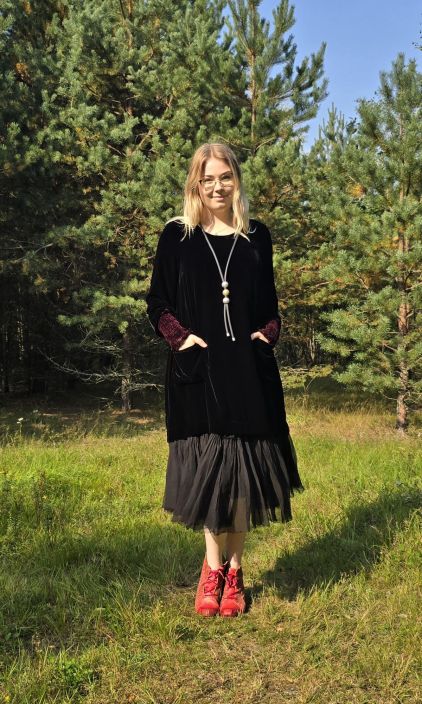 Grizas mekko 52184 (294) upea samettinen musta tuotekuva 4