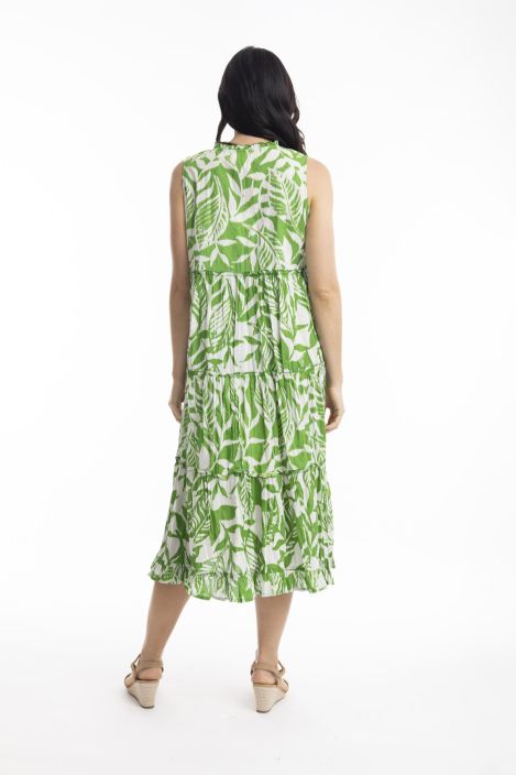 Orientique mekko 40075 Hayman green ihana vihreä lehtikuosi tuotekuva 5