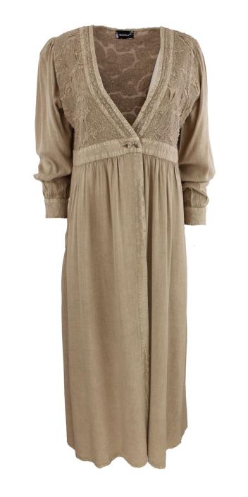 Boheme kevyt viskoosi jakku B13269 Muskat romanttinen päälleommeltu pitsinen kukkakuosi tuotekuva 2