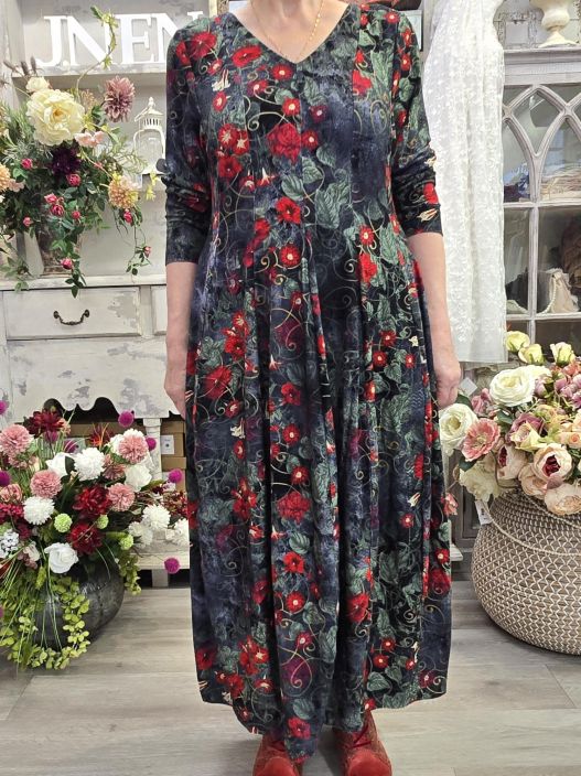 Aino mekko Filippa Clematis kukkakuosi joustava viskoosi tekstuurilla tuotekuva 5