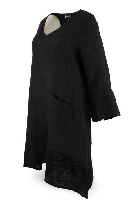 Boheme mekko B13202 Ajaton musta ihana bubble pellava tuotekuva 2