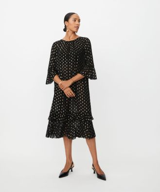 MASAI MASAI mekko Nolessa Musta kultatäplillä koristeltu pehmeä viskoosi