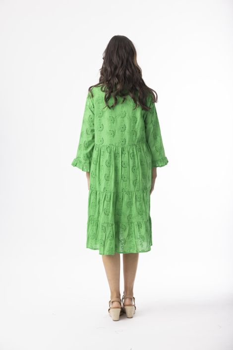Orientique brodeerattu mekko 40239 Vihreä kaunis frilla helma tuotekuva 2