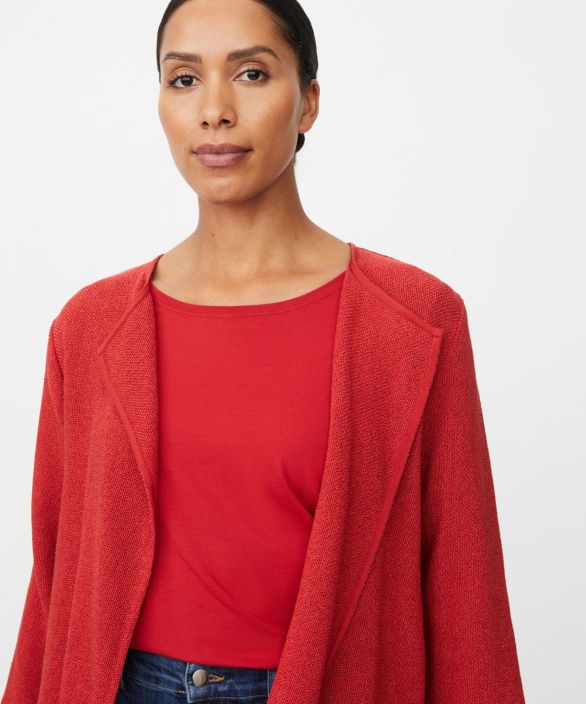 MASAI neulejakku Julitta Scarlet Sage ihana punainen klassikko malli ja laatu tuotekuva 2