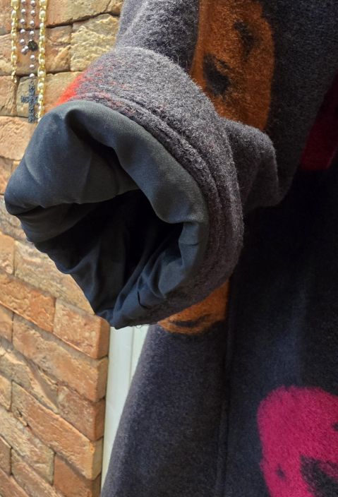 NOEN villatakki ohuella vuorella 87147 suloinen malli kukilla harmaa pohja tuotekuva 2