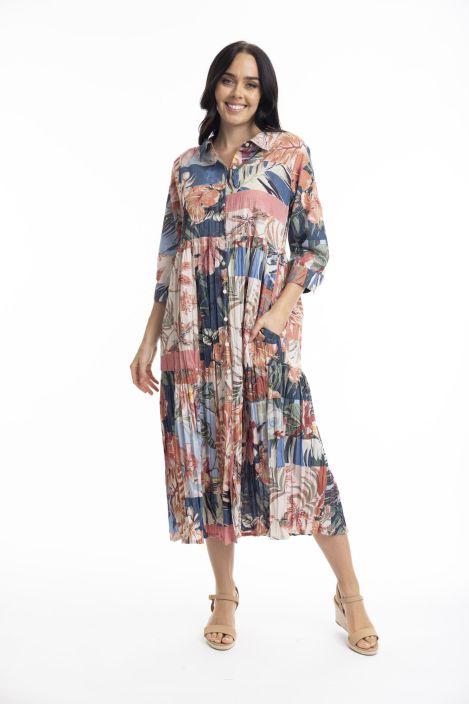 Orientique mekko 71509 Luzon ihana yhdistelmä sävyjä kauluksella tuotekuva 3