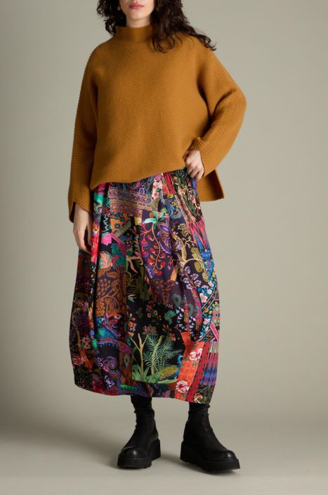 Sahara hame GRS6521 Winter Patchwork kaunis yhdistelma kuoseja tyylikkaassa hameessa Upea Englantilainen Sahara taiteilee