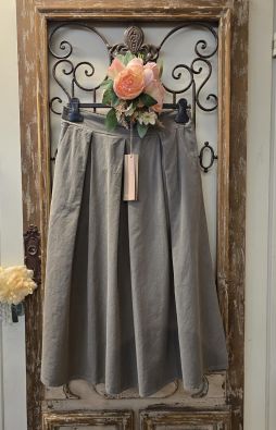 MARTA DU CHÂTEAU Marta du Château vakosametti hame 257080 Fango tyylikäs puuvilla