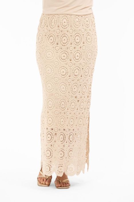 Capri Collection hame Freya Cream ihana romanttinen virkkaus alushameella tuotekuva 1