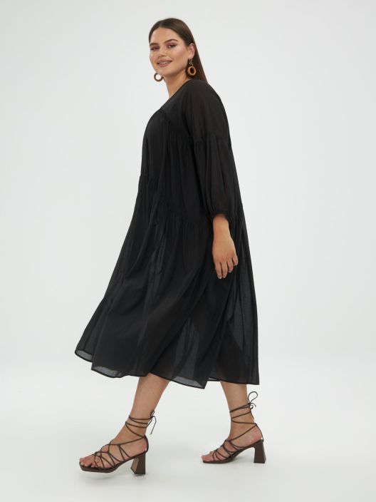 MAT mekko 7112,8101 musta Todella nayttava ja ilmava mekko MAT mallistosta! Tassa mekossa on ihanat leikkaukset jotka