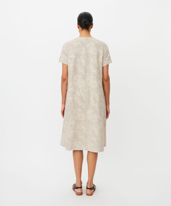 MASAI mekko Nipani Natural ihana kangas jossa kirjailtu kukkakuosi tekstuuri tuotekuva 2