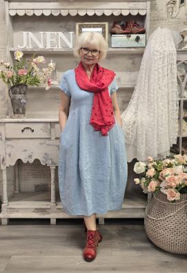 THING THING pellavamekko 7238 Vaaleansininen tulppaanihelma pitkä