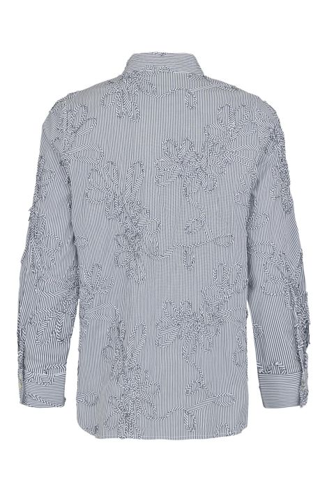 NOEN paita 86303 Harmaa/off-white raita kauniit ommellut kukat tuotekuva 2 NOEN paita 86303 Harmaa/off-white raita kauniit ommellut kukat tuotekuva 2