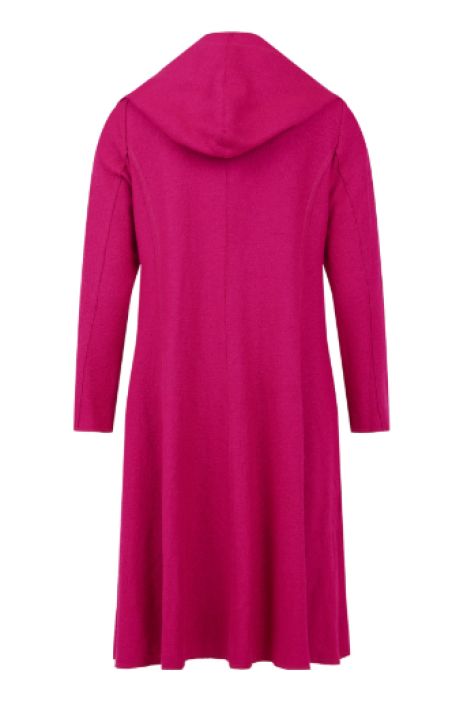 NOEN neulejakku 87150 Fuksia näyttävä hupullinen malli viskoosi/villa tuotekuva 1