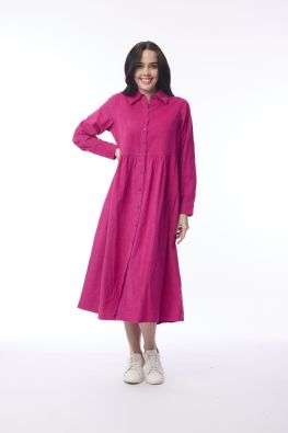 Orientique klassikko vakosametti mekko 21484 Hot Pink todella miellyttävä